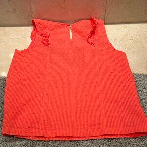 J. Crew Sleeveless Swiss Dot Ruffle Blouse
